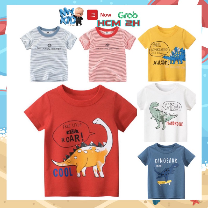 Áo bé trai 27KIDS áo thun cho bé in hình chú ong Bee ngộ nghĩnh chất cotton hàng xuất Âu Mỹ 100% COTTON