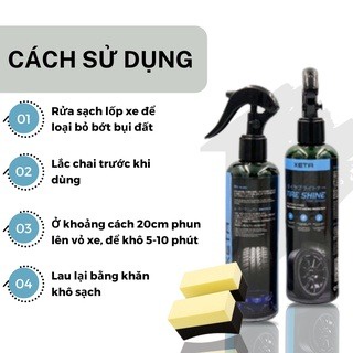 Dung dịch tẩy rửa bóng lốp XETA đa năng, làm sạch, dưỡng đen bóng và bảo dưỡng bề mặt lốp xe