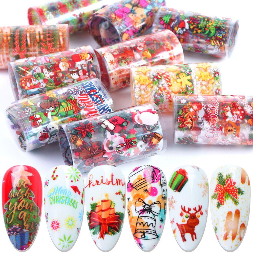 Set 10 Lá Nhôm 3D Dùng Trang Trí Móng Tay Nghệ Thuật Thời Trang Cho Nữ