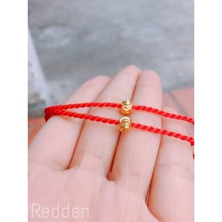 Vòng tay chỉ đỏ bi bạc mạ vàng 6li