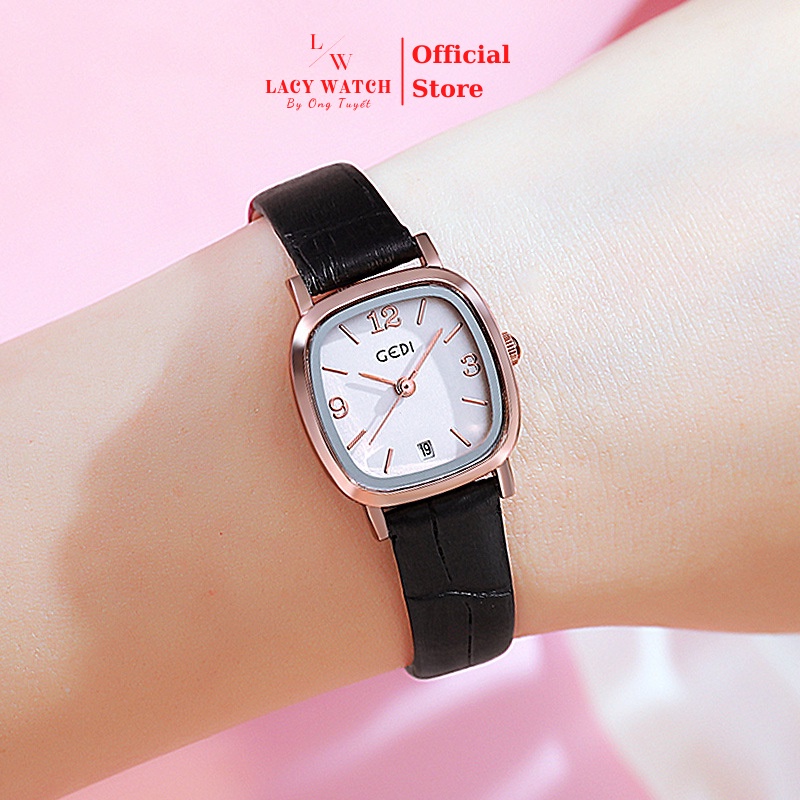 Đồng hồ nữ LaCy Watch đồng hồ đeo tay dây da chống nước kèm lịch mặt vuông nhỏ số kết hợp thanh lịch DHVVGE0004 | BigBuy360 - bigbuy360.vn