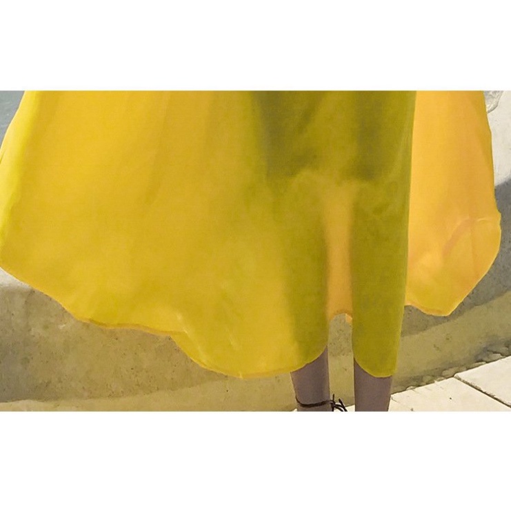 Váy 2 dây cổ yếm maxi LUHAZO dáng xoè đi biểnmàu vàng nổi bật nữ đẹp  dài rộng bigsize bikini Hàn Quốc 8586 DK