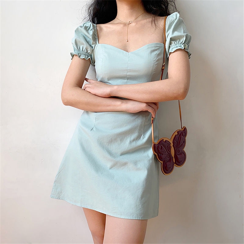 Đầm Tay Phồng Cổ Vuông Phong Cách Cổ Điển Thanh Lịch Cho Nữ | BigBuy360 - bigbuy360.vn