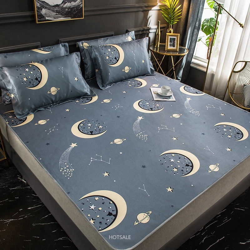 Tấm trải giường xếp gọn lụa mát mùa hè điều hòa nhiệt độ cho giường đơn đôi ký túc xá sinh viên