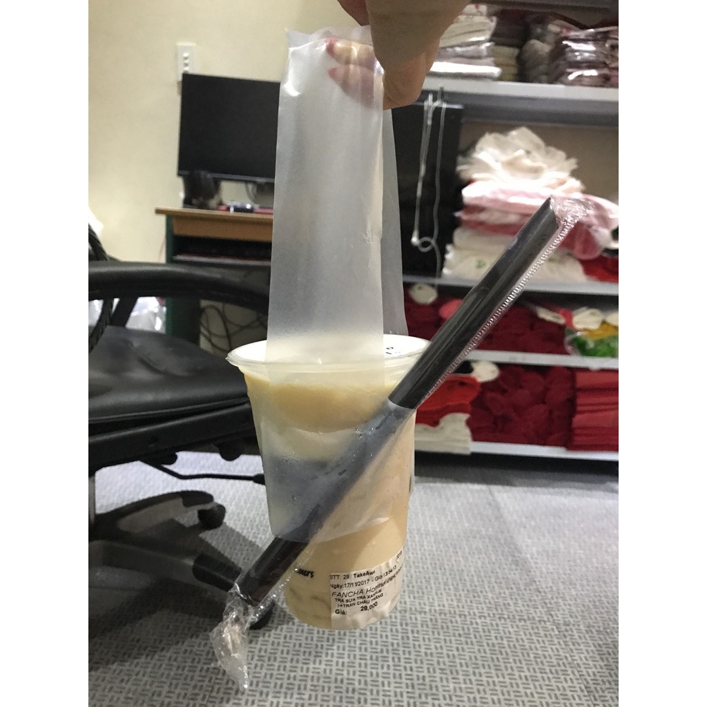 Túi chữ T đựng trà sữa, túi đựng cốc nắp vồng, túi đựng trà sữa chất liệu dai, túi đựng cốc trà chanh