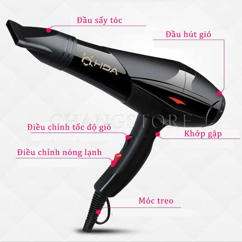 Máy Sấy Tóc Chuẩn Salon Công Xuất Cực Lớn HDA Công Nghệ Mới Không Gây Khô Tóc