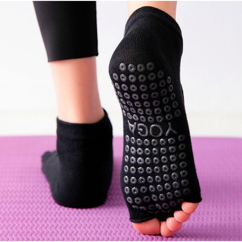 Tất / vớ chân len tập yoga dính hạt chống trơn trượt tuyệt đối thấm mồ hôi
