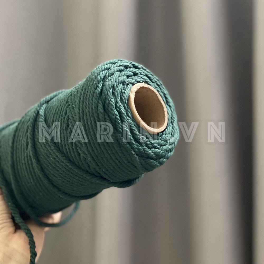 Dây thừng se macrame cotton đan đồ trang trí sợi tiết diện 4mm nhiều màu