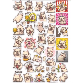 Sticker mini khổ A4 chó béo