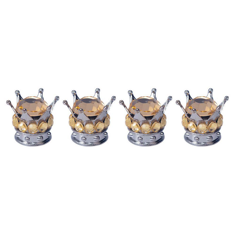 Nắp Van Bánh Xe Hình Vương Miện Bằng Chrome Dễ Lắp Đặt