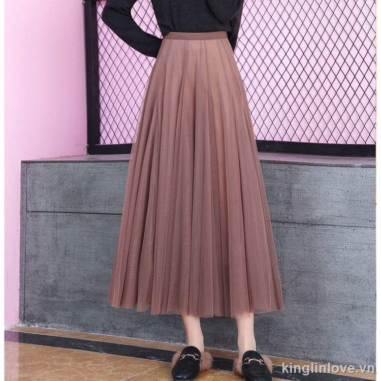  Chân Váy Lưới Ba Lớp Xếp Ly Dài Qua Gối | BigBuy360 - bigbuy360.vn