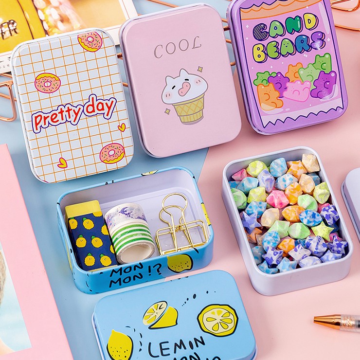 Hộp Thiếc Đựng Quà Nhỏ Nhắn Phong Cách Hàn Quốc Dễ Thương | BigBuy360 - bigbuy360.vn