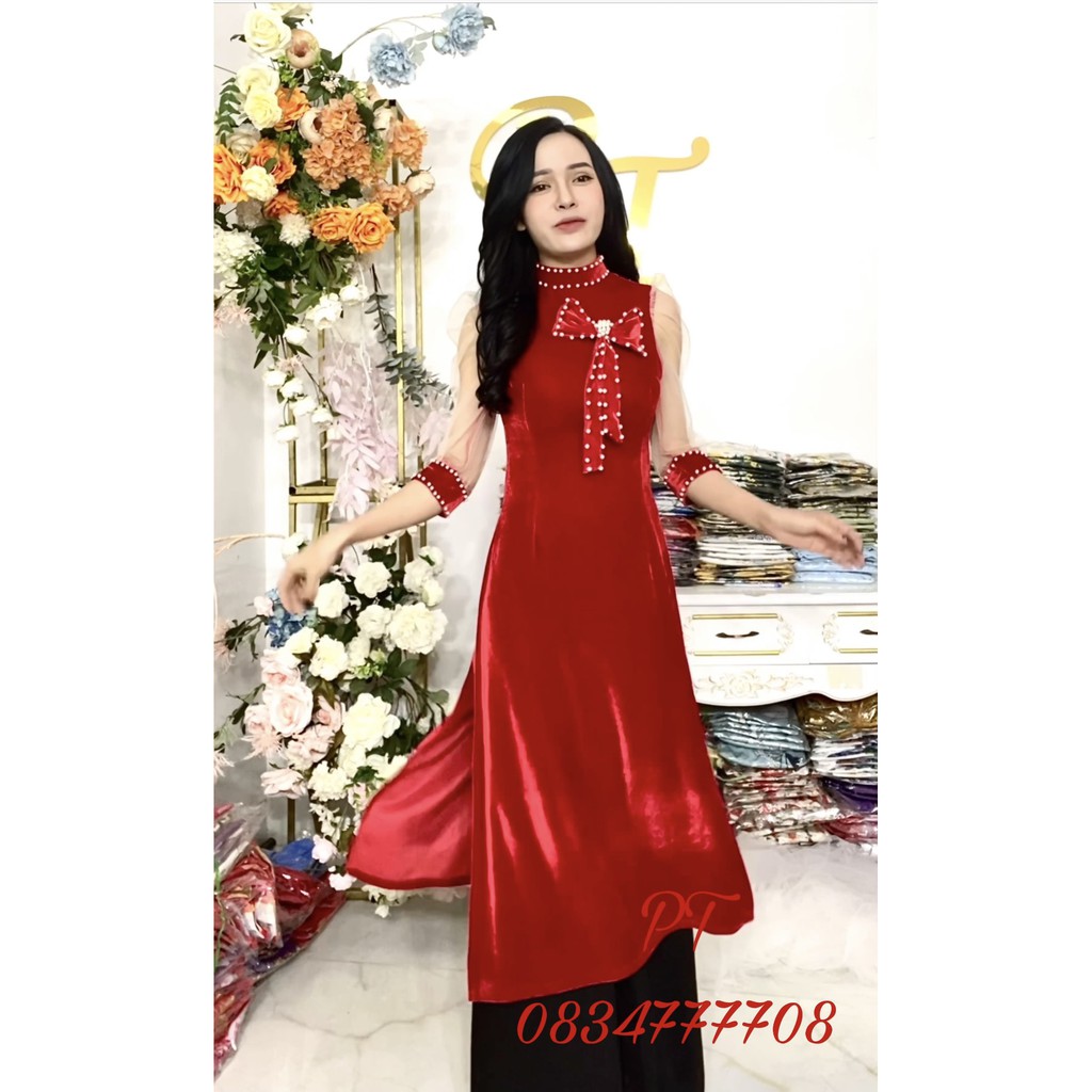 Áo Dài Cách Tân Tết Nhung Sang Trọng Cho Các Nàng