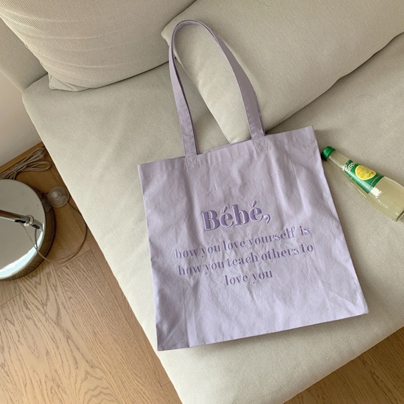 Túi vải Thêu Chữ Thời Trang Cho Nữ