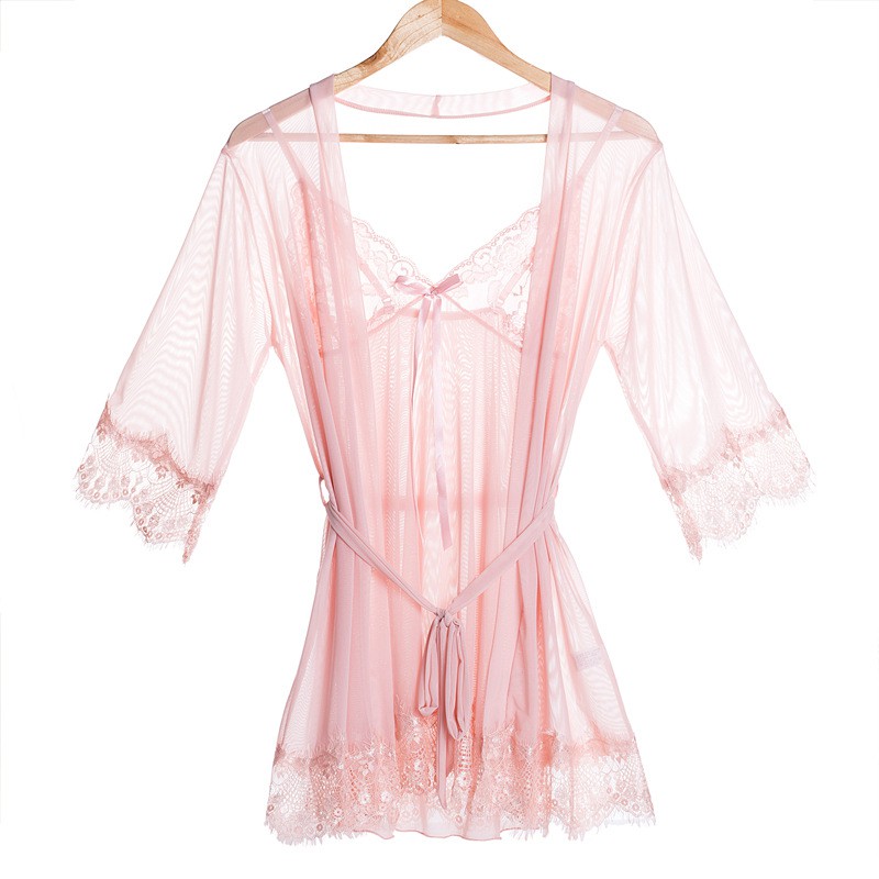 Váy ngủ 2 dây MIDORI Đầm ngủ thời trang mặc nhà chất liệu vải ren cao cấp cổ chữ V gợi cảm Freesize KL01