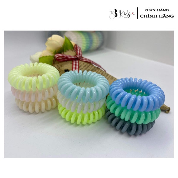 Sét 9 Buộc Tóc Lò Xò BB Kids Màu Sắc Đáng Yêu Cho Bé