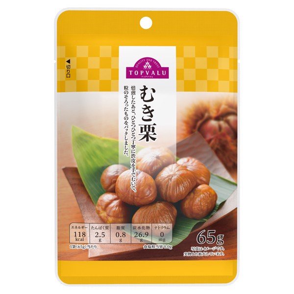 Hạt dẻ Topvalu - Peeled Chestnuts gói 65g  - Bách Hóa Mini
