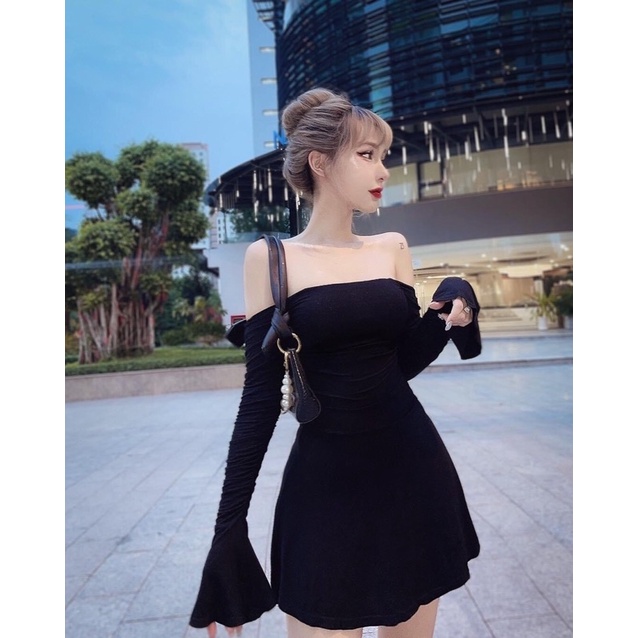 KHO SỈ BOHOME- Đầm bẹt vai tay loe dáng ngắn | BigBuy360 - bigbuy360.vn