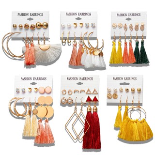 Set khuyên tai boho thổ cẩm
