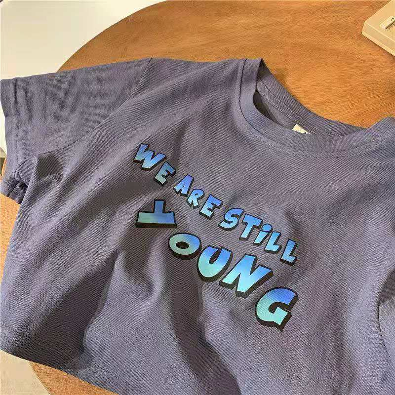 Áo thun cotton ngắn tay phong cách Hồng Kông thời trang cá tính