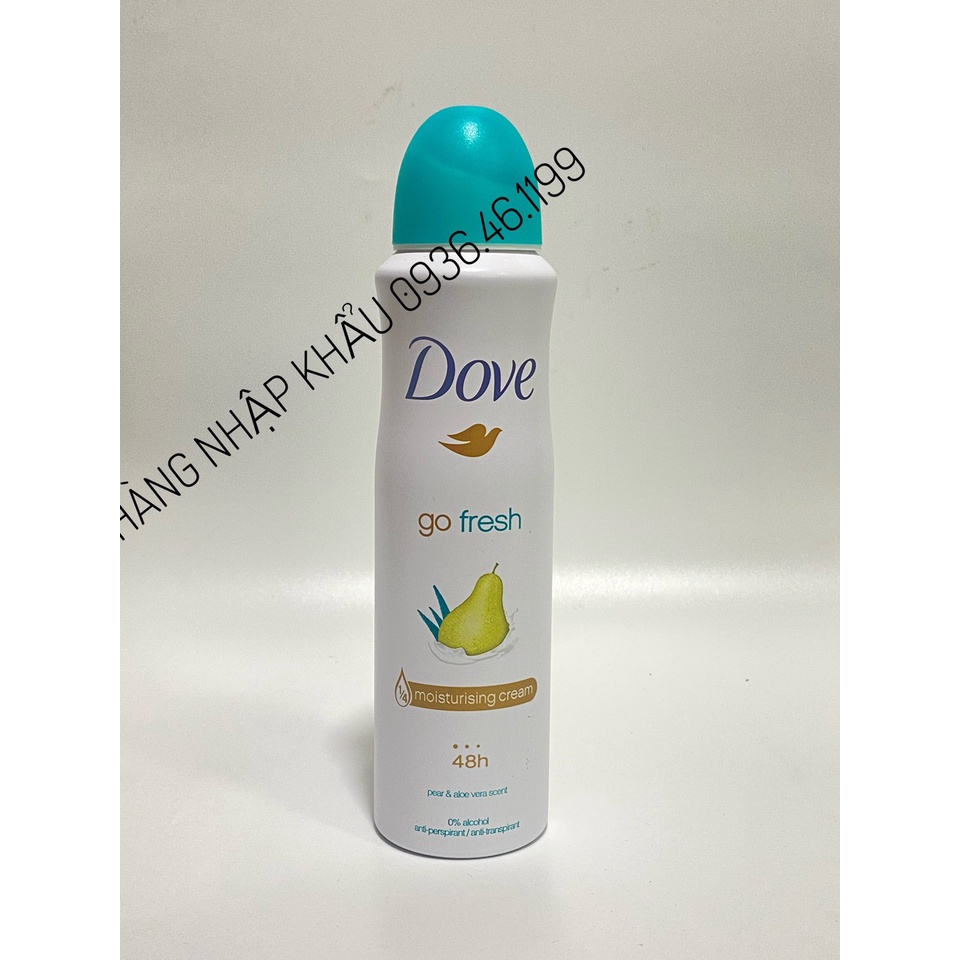 (USA-Chính Hãng)Xịt Khử Mùi Dove Go Fresh Nữ 150ml 48h