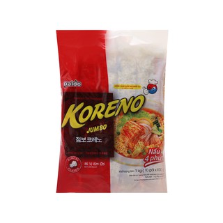 Túi 1 kg gồm 10 gói mì Koreno Jumbo vị kim chi 100g