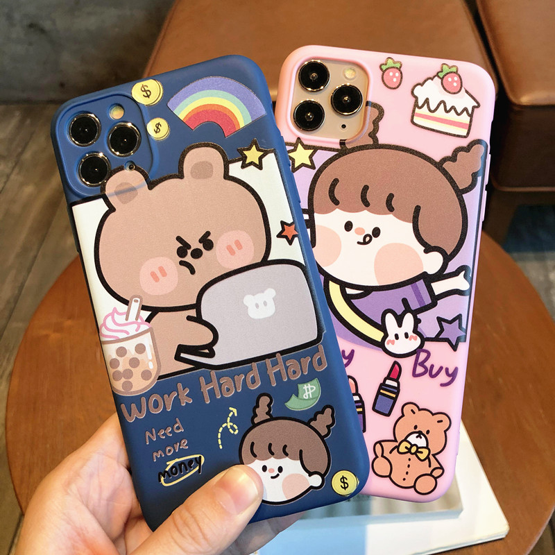 Ốp Lưng Silicone Tpu Mềm Chống Sốc In Hình Gấu Nâu Cho Xiaomi Redmi Note 7 / 6 / 5 / Note 4 / 4x / 3