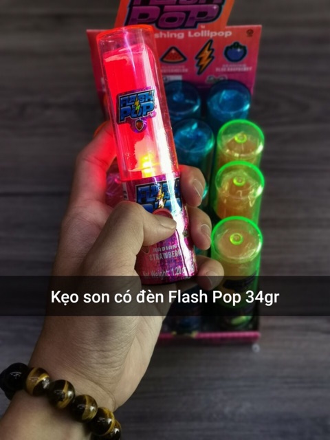 [CÓ ĐÈN PHÁT SÁNG] Kẹo Son Flash Pop loại to 34g - Mỹ