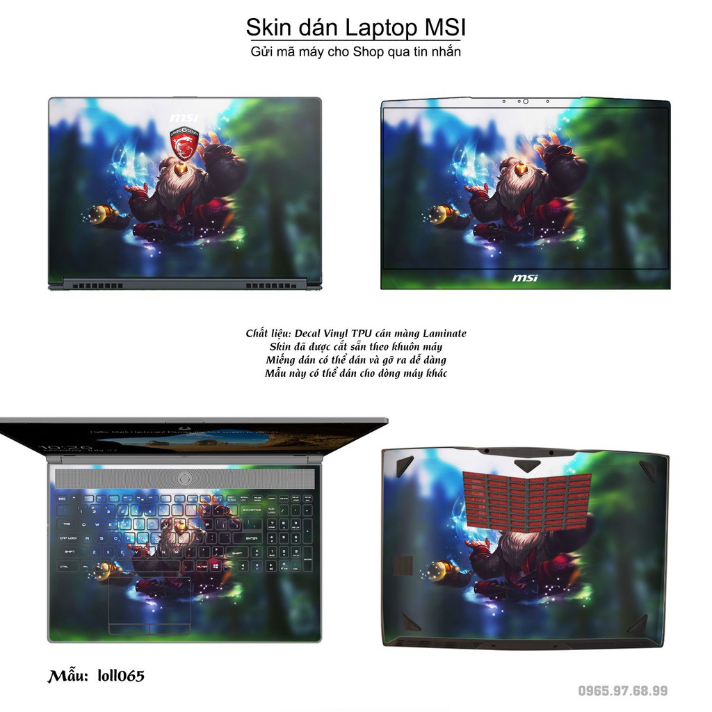 Skin dán Laptop MSI in hình Liên Minh Huyền Thoại nhiều mẫu 8 (inbox mã máy cho Shop)