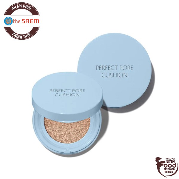 Phấn Nước Kiềm Dầu, Che Phủ Lỗ Chân Lông Hiệu Quả The Saem Perfect Pore Cushion SPF50++/PA+++ 12g
