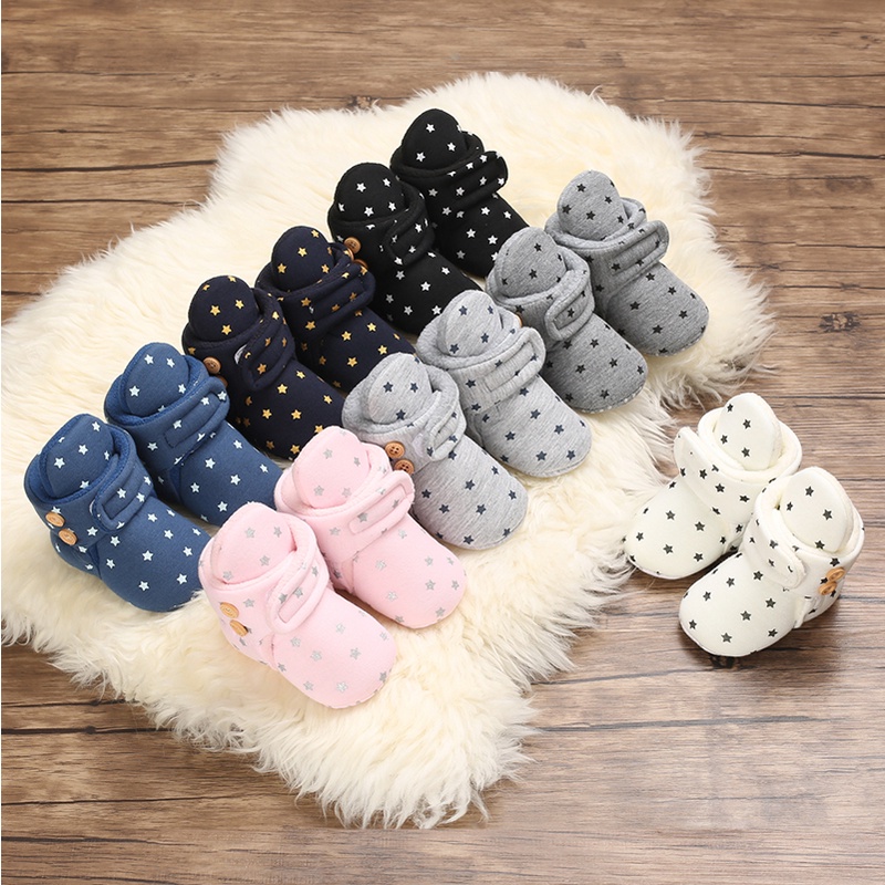 Giày Bốt Cotton Mềm Mại Thoải Mái Chống Trượt Giữ Ấm Cho Bé Trai Gái Sơ Sinh