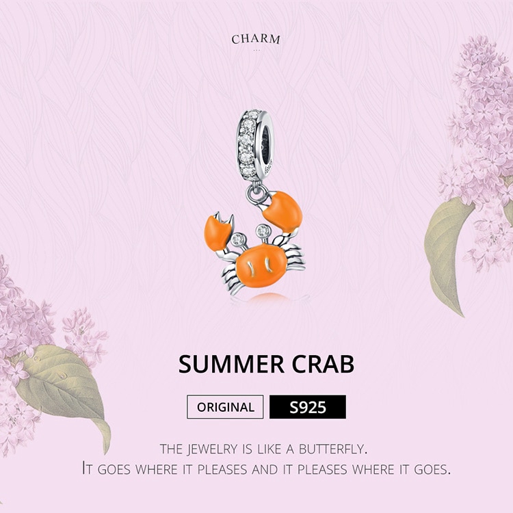 Phụ Kiện Bamoer Bằng Bạc 925 Làm Vòng Tay Hình Con Cua