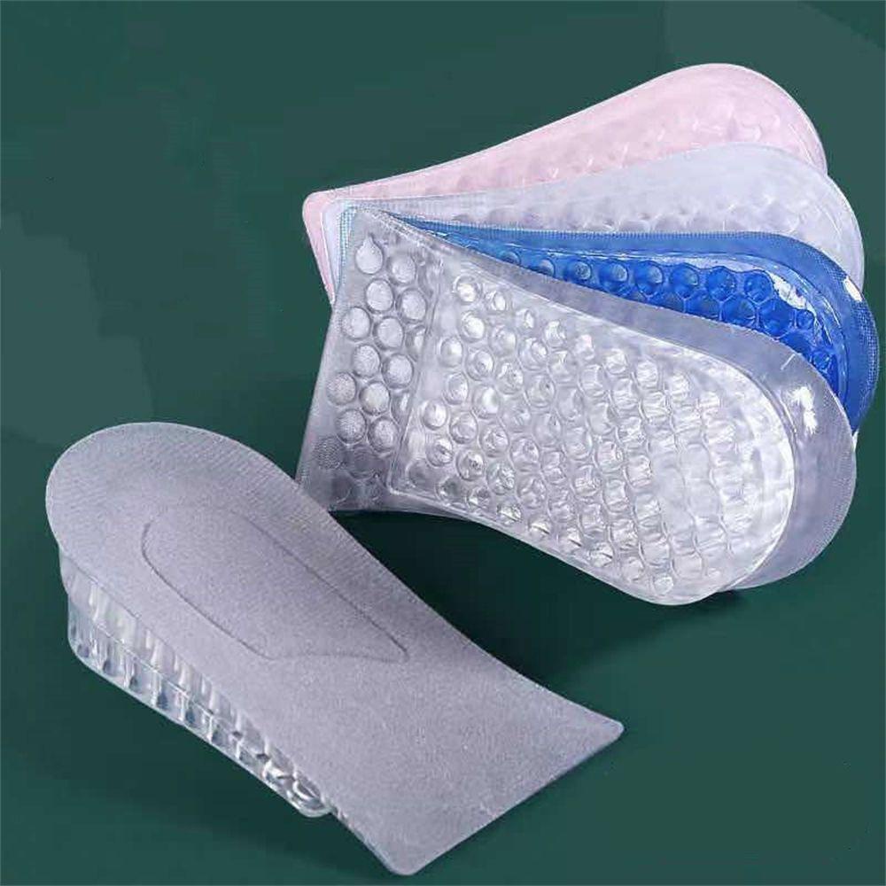 OSIER✿ 1 Pair Taller Lift Up Rthopedic Massaging Heel Insert Pad Invisible Inner Heightening Insole Foot Pad Shoe Lift Height Increase Insoles Silicone Gel 1 Pair Feet Care/Multicolor