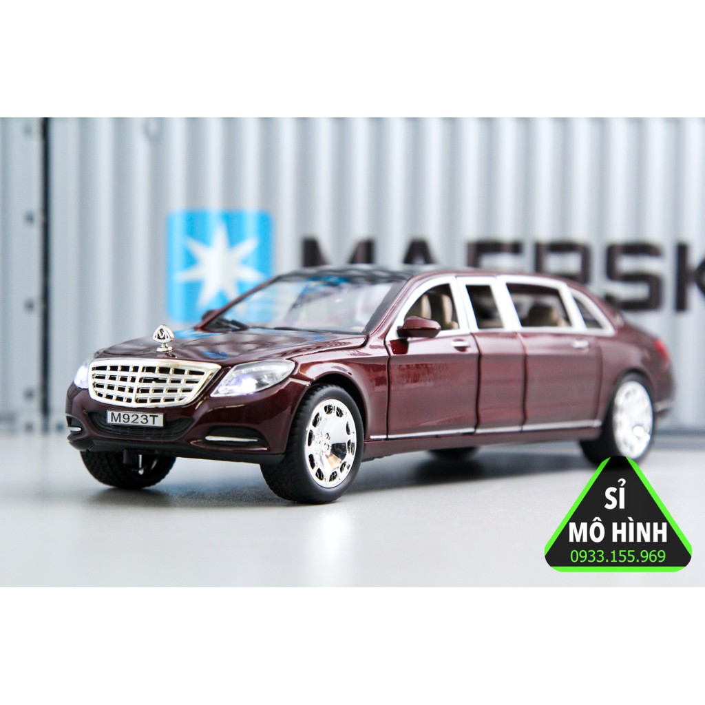 [ Sỉ Mô Hình ] Xe mô hình Mercedes S600 Pullman 1:24 Nâu đỏ