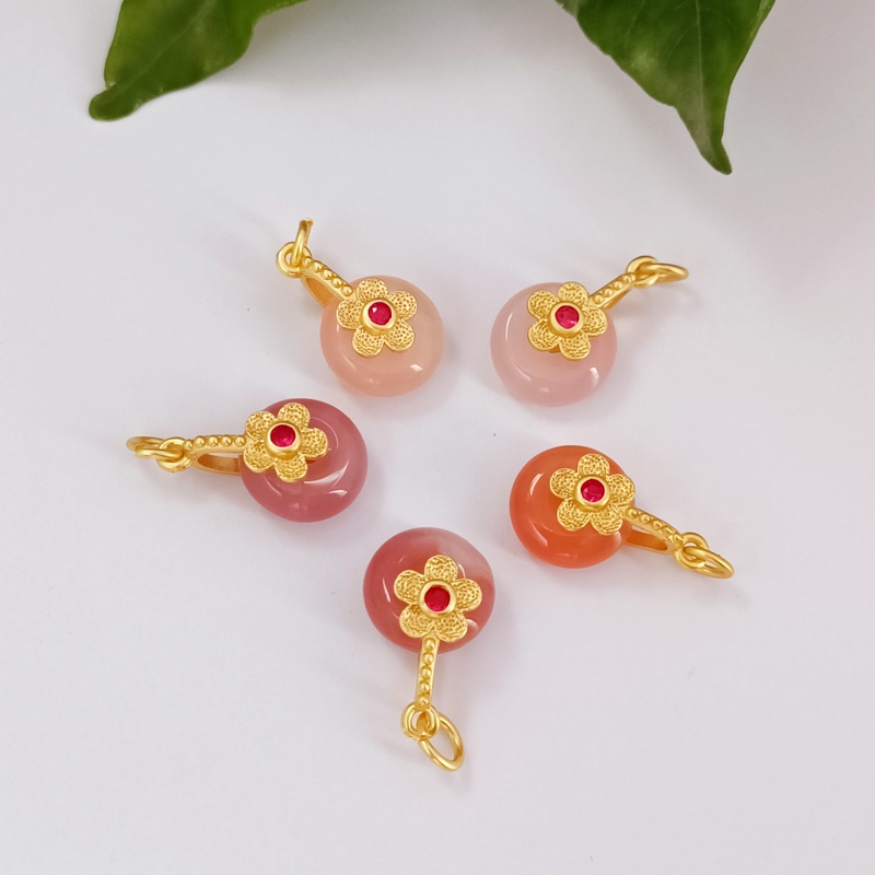 Bộ Hạt Đá Mã Não Tự Nhiên Màu Kẹo diy Kiểu Cổ Điển Dùng Làm Trang Sức