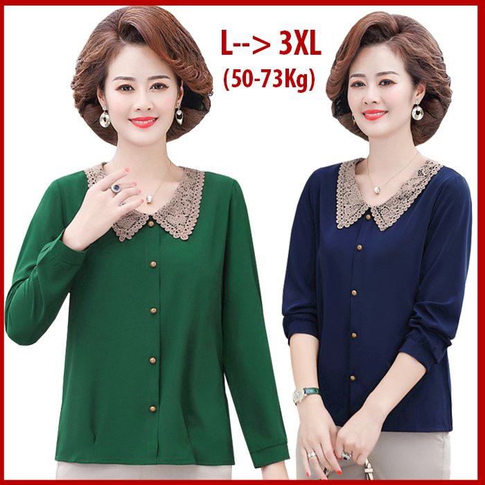 Sang Chảnh - Áo Kiểu Trung Niên Cho Người Mập Cao Cấp Vải Lụa Mềm Mịn Mát Nhiều Size Từ 50-80kg  3A16 3A06 3A05