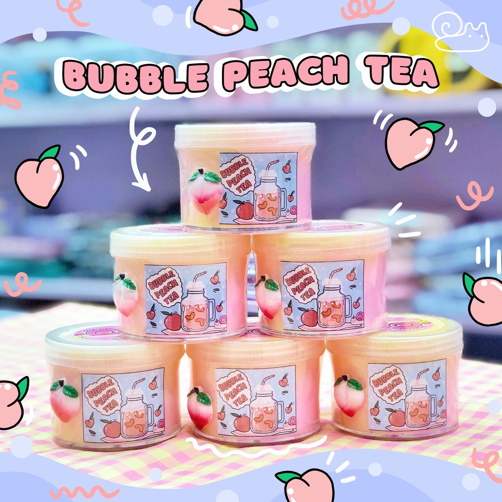 Slime Trà đào sủi bọt - Bubble peach tea slime (Basic slime)