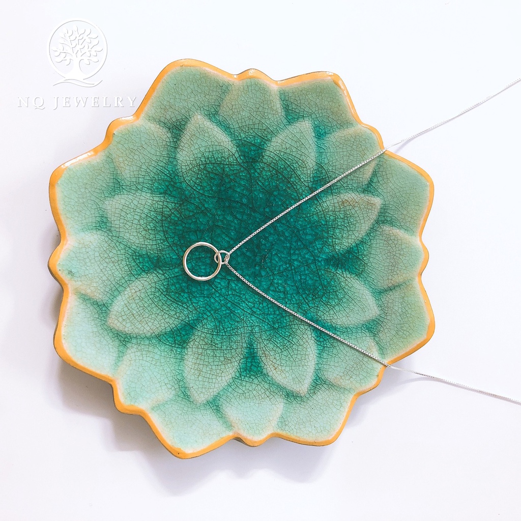 Dây chuyền bạc mặt hình tròn - NQ Jewelry
