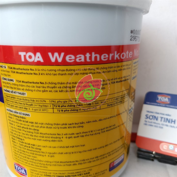 SƠN CHỐNG THẤM HỒ CÁ CHỐNG THẤM SÀN TRẦN NHÀ SƠN CHÔNG THẤM VỆ SINH Toa weathercoat (1kg) - NHỰA ĐƯỜNG