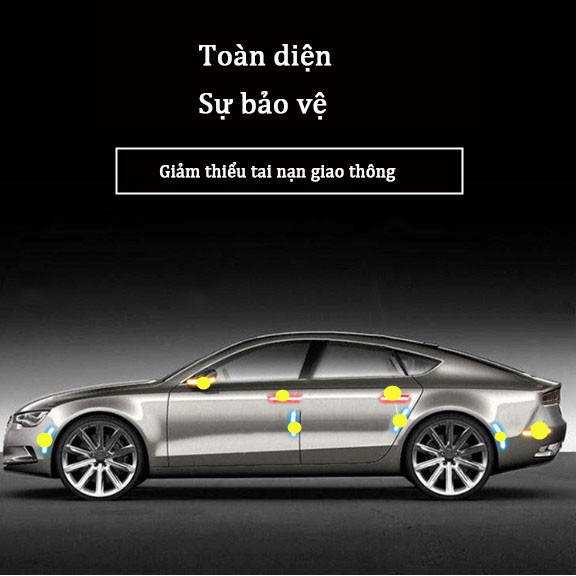 [4 cái] Dán xe hơi bằng sợi carbon 5D cảnh báo phản chiếu tự động và dán chống va chạm the ordinary