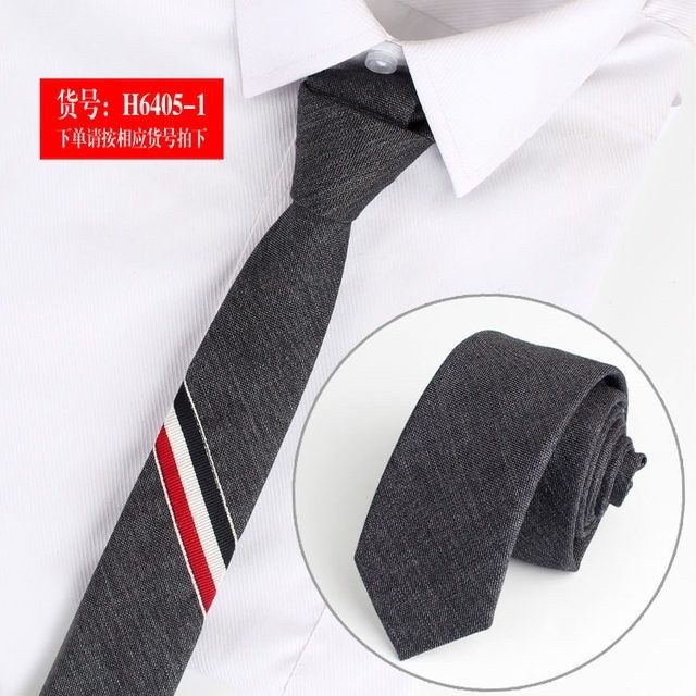 Cà Vạt 5cm Họa Tiết Kẻ Sọc Màu Đen / Xám Phong Cách Hàn Quốc Thời Trang Công Sở Cho Nam Và Nữ