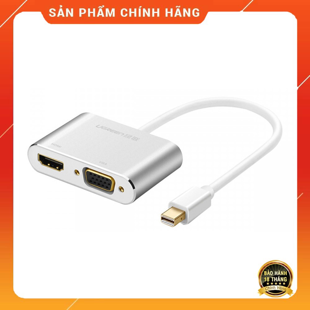 Cáp chuyển đổi Mini DisplayPort sang HDMI và VGA Ugreen 20421 màu trắng cao cấp