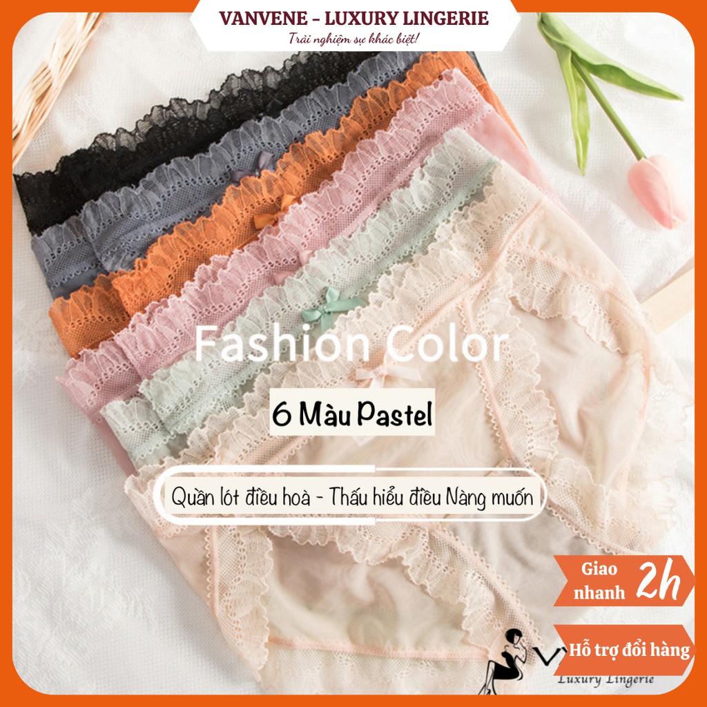 Quần Lót Ren Lưới Lace Chống Hằn Viền Phong Cách Nhật Bản Q297