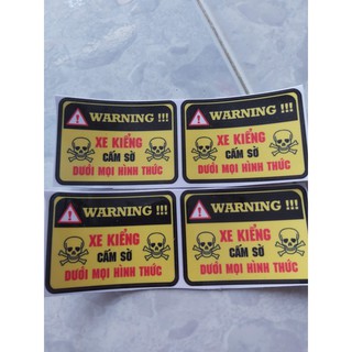Tem decal sticker cảnh báo dán xe giá rẻ #2k