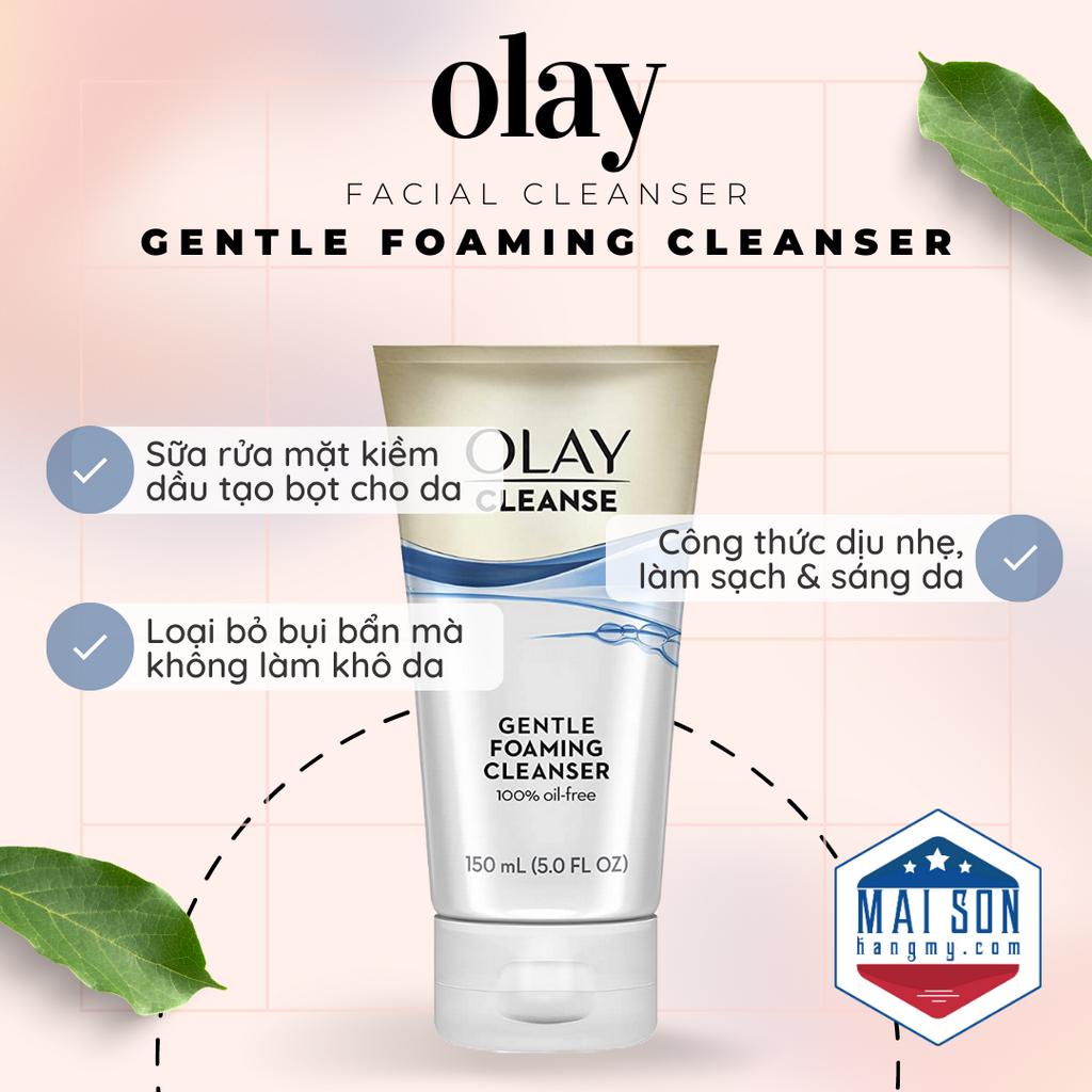SỮA RỬA MẶT KIỀM DẦU TẠO BỌT OLAY CLEANSE GENTLE FOAMING  - Hàng Nhập USA Chính Hãng