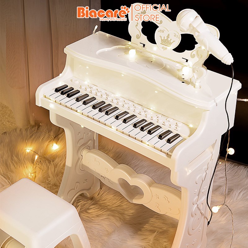 Đàn piano mini cho bé kèm mic thu âm, có kết nối điện thoại, bàn phím chữ Tiếng Anh cao cấp - Đồ chơi âm nhạc trẻ em