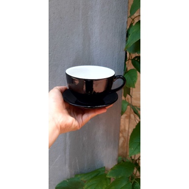 Bộ cốc cafe capuchino màu 220ml kèm đĩa