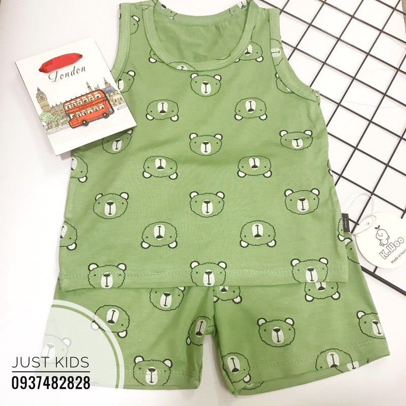 [GIẢM KỊCH SÀN] Bộ ba lỗ kwoo cho bé ❤️ freeship ❤️ Bộ ba lỗ kwoo thun lạnh bé trai bé gái - just kid