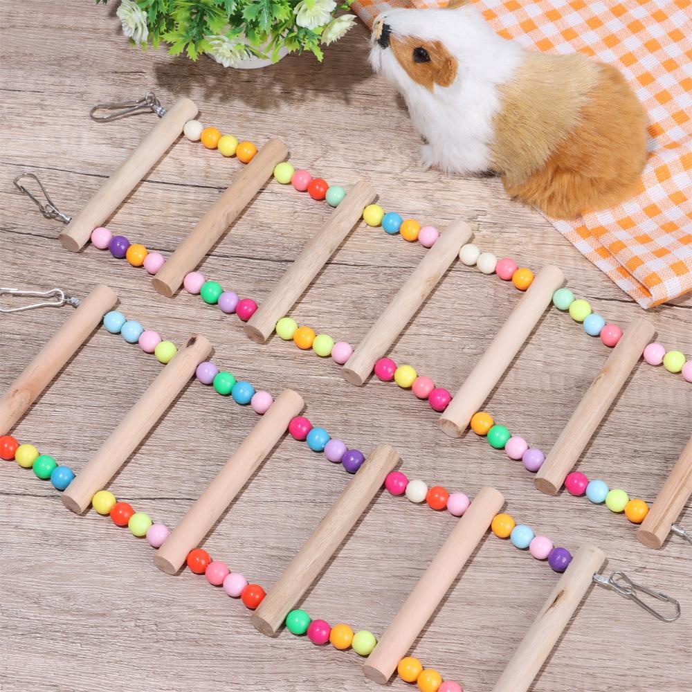 SUSANS Thang Leo Đồ Chơi Bằng Gỗ Nhiều Màu Sắc Siêu Thú Vị Dành Cho Chim Cảnh