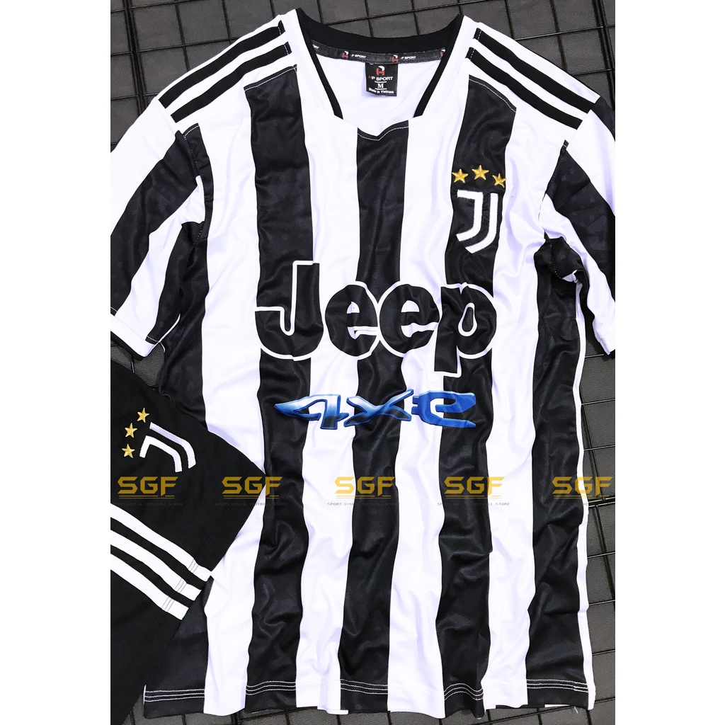 Quần Áo Bóng Đá JUVE trắng sọc đen sân nhà 2021